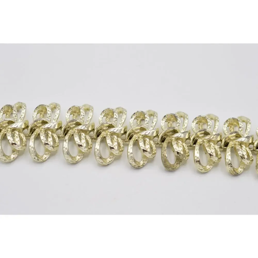 Coro Pegasus Vintage Bracelet Chunky Multi-Tone Metal Linked Signed 1940s Bin5